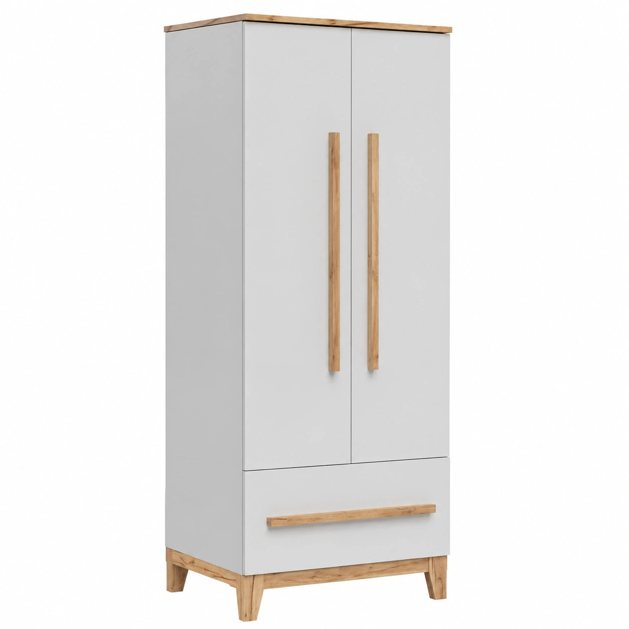 Armario Infantil Malia Blanco con Estilo Artesano, 70 x 186.8 cm, Compatible Serie Malia