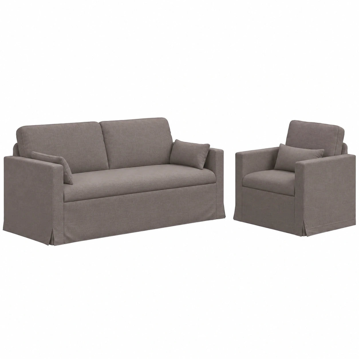 Conjunto de Sofás Modular Taupé de Tela Ergonómica y Duradera