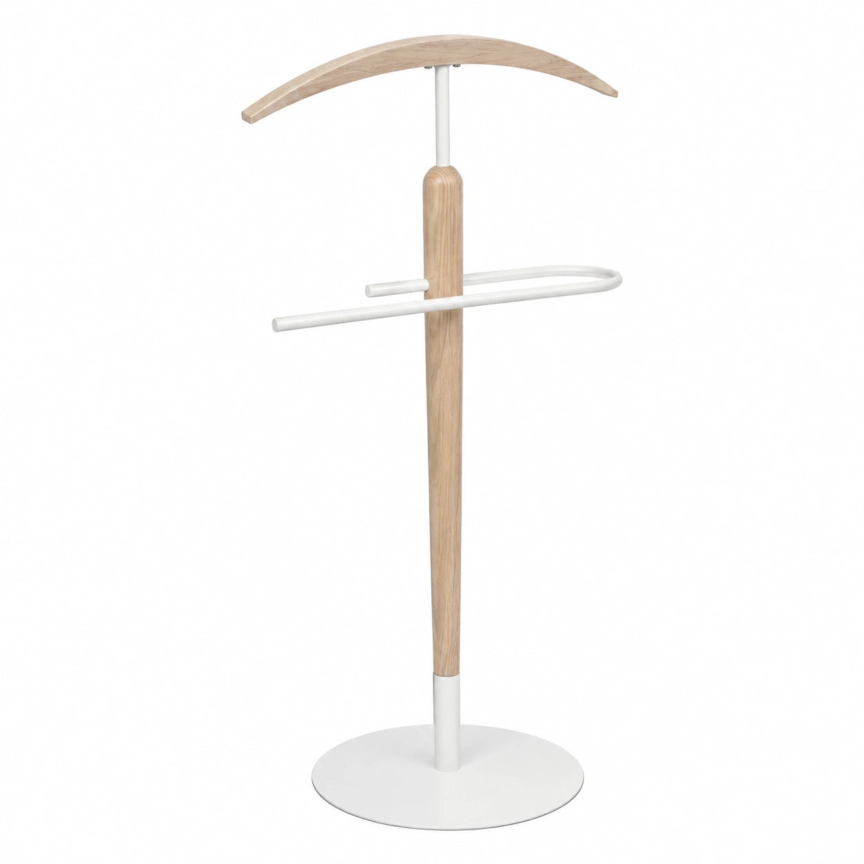 Aparador de Metal y Madera Blanco y Natural 45x34x108 cm